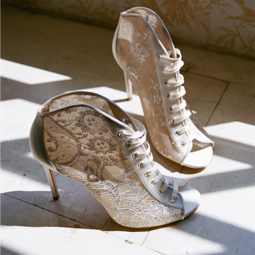 Jimmy Choo White Lace Heels
